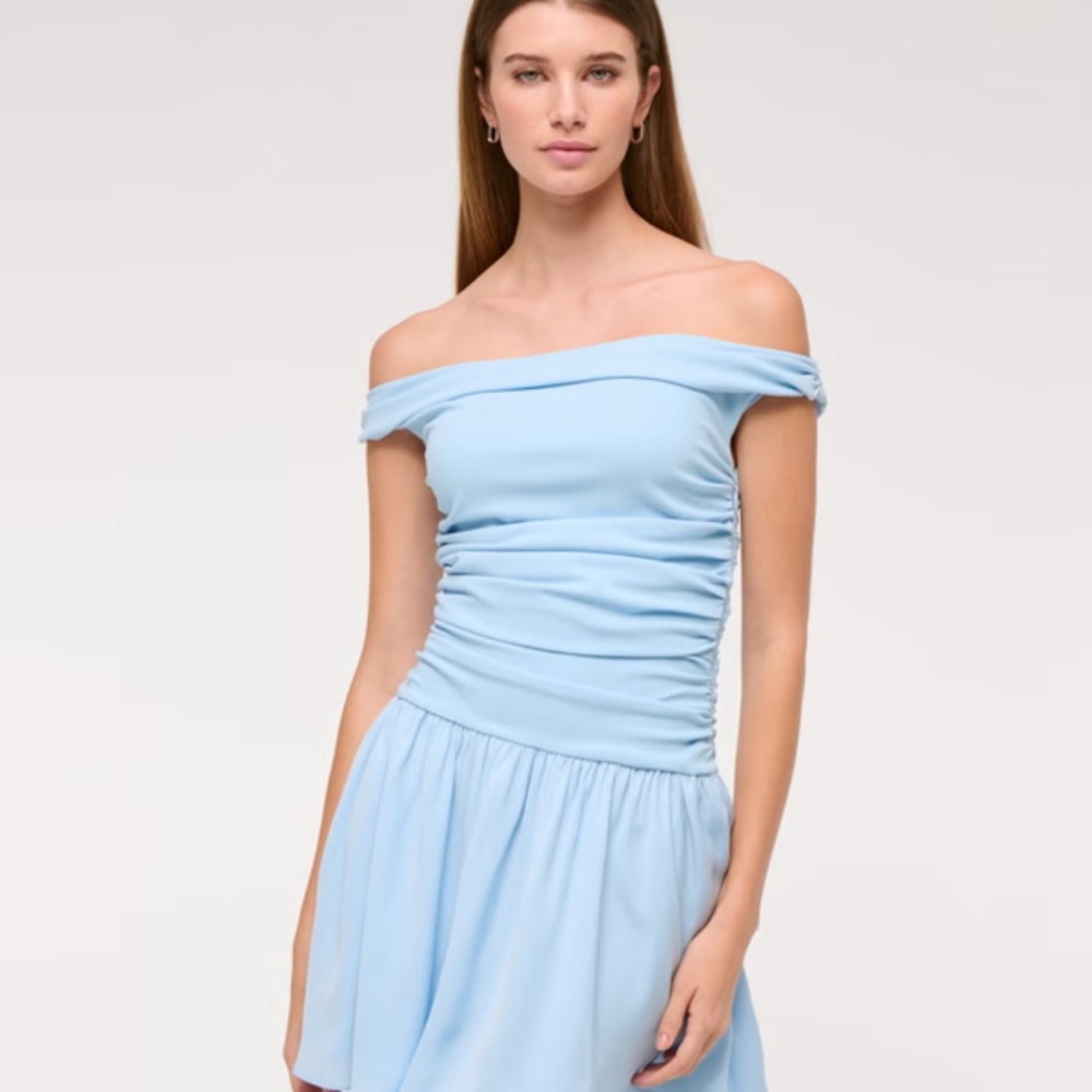 Abercrombie & Fitch One-Shoulder Light Blue Dress